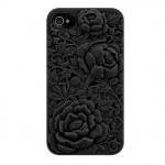 Unique Design Black Rose Embossing Case For Iphone..
