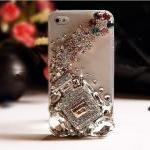 Iphone 4 Case Bling Swarovski Crystals Decoration..