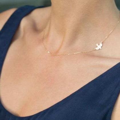 Tiny Matte Gold Triangle Necklace / Minimal..