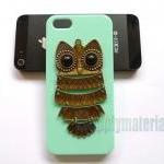 Handmade Retro Style Antique Copper Owl With Mint..