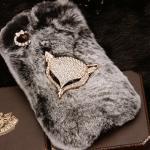 Warm Soft Fur Feather Crystal Iphone 4 Lace Flower..