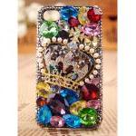 Iphone 4s 4g Case Crown Colorful Rhinestone..