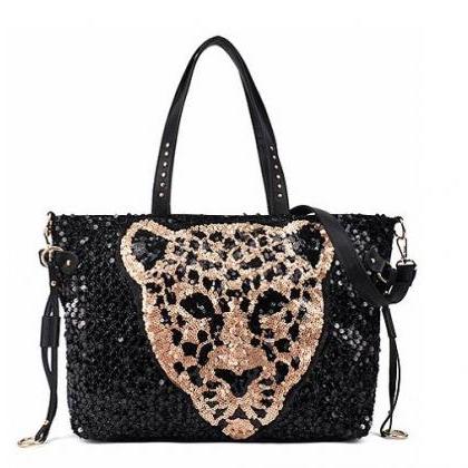 Nice Leopard Sparking Handbag