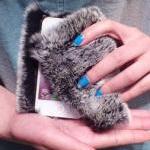 Luxury Fur Iphone 4/4s/5/5s/6/6plus/6s Case Gray..
