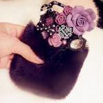 Luxury Fur With Bling Bling Deco Rhinestone Case..