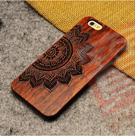 Natural Wood Wooden Hard Phone Case Cover Protect For Apple Iphone 6 6s Plus/5s 5-flower