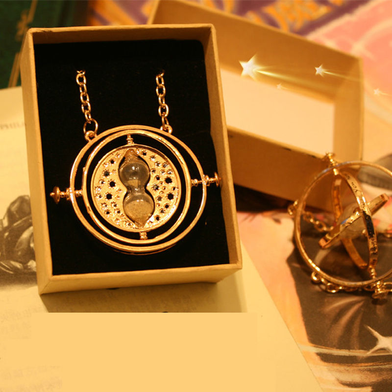 Luxury Gold Plated Potter Hermione Time Turner Converter Pendant Necklace