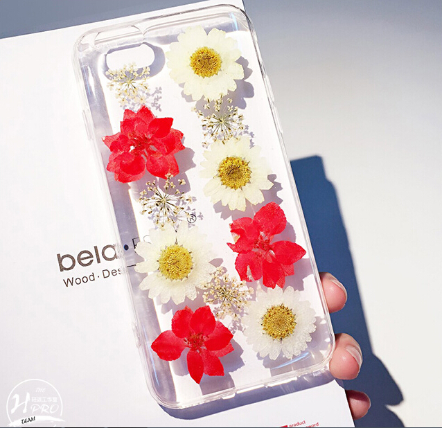 Unique Hand Selected Natural Dried Pressed Flowers Handmade On Apple Iphone 4 4s 5 5s 5c Crystal Clear Case