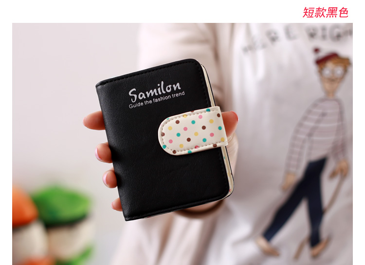 2015 Fashion Short Pu Leather Women Cute Purse Wallet Card Holders Handbag