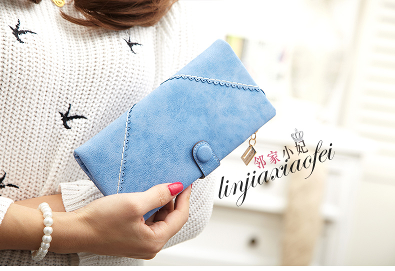 Fashion Women Clutch Bifold Frosted Retro Wallet Handbag Card Holder Purse