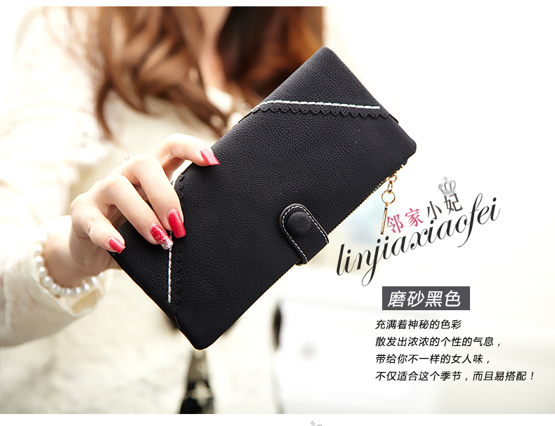 Fashion Women Clutch Bifold Frosted Retro Wallet Handbag Card Holder Purse