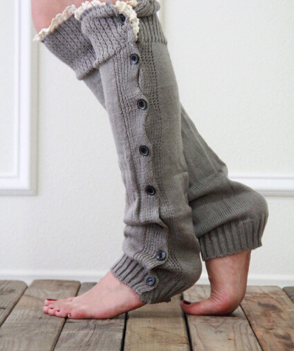 Women Soft Crochet Knitted Lace Trim Boot Cuffs Toppers Leg Warmers Winter Socks