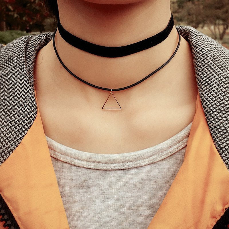Tiny Matte Gold Triangle Necklace / Minimal Triangle / Delicate Necklace / Little Gold Triangle