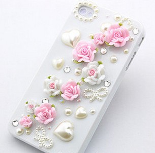 Cute Flower Pearl Iphone 5 Case, Pearl Iphone 5 Cover