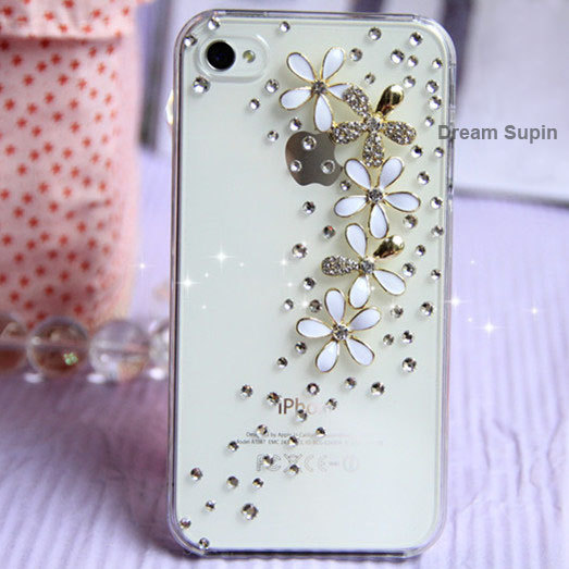 A Row Of Flowers Phone Cover Transparent Phone Case For Iphone4/4s (iphone 5 Accept Custom)