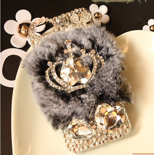Warm Soft Fur Feather Crystal Iphone 4/4s/5/5s/6/6plus/6s Iphone Hard Case Iphone Cover Bling Case Gem