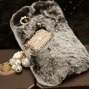 Warm Soft Fur Feather Crystal Iphone 4/4s/5/5s/6/plus/6s Lace Flower Crystal Case Hard Case Iphone Cover Bling Case Gem