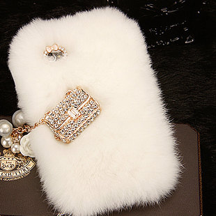Warm Soft Fur Feather Crystal Iphone 4/4s/5/5s/6/6plus/6s Iphone Hard Case Bling Case Gem
