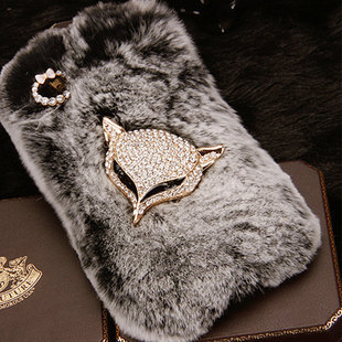 Warm Soft Fur Feather Crystal Iphone 4 Lace Flower Crystal Case Iphone 4s Case Iphone Hard Case Iphone Cover Bling Case Gem