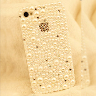 Luxury Iphone Case Iphone 4s Case Iphone 4 Case Luxury Iphone Cover Crystal Pearls Crystals Flower Bling Iphone Cases
