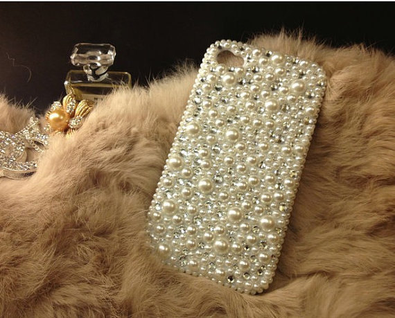 Pearl Mix Crystal Iphone 4 Case, Iphone 4s Case Color Gemstone Iphone 4 Case