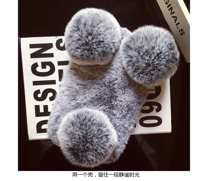 Luxury Fur Iphone 4/4s/5/5s/6/6plus/6s/7 Case Gray Fur Warm Unique Furry Iphone Cover