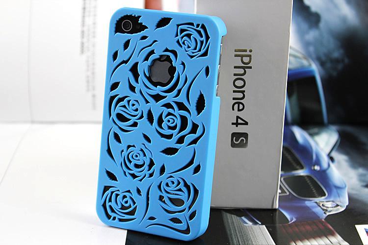 Rose Cut Out Iphone 4 Case Blue on Luulla