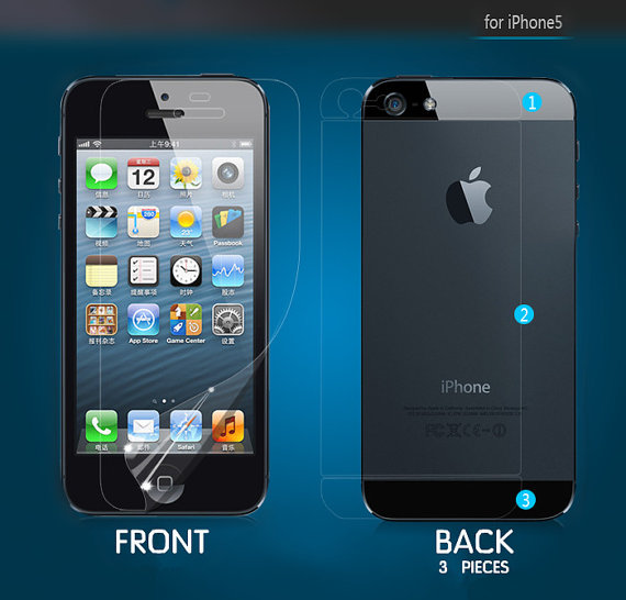 For Iphone 5 Screen Protector Film Guard Front Back Protection Pack Set